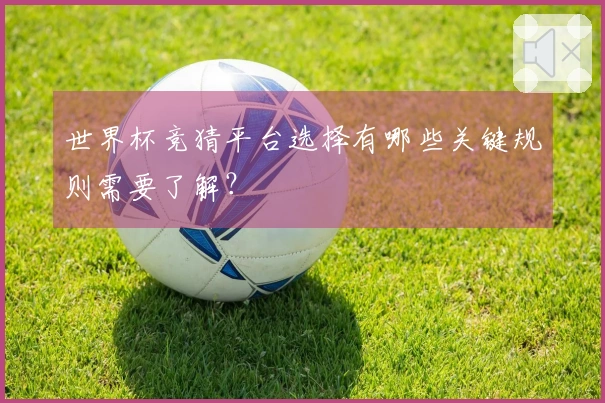 世界杯竞猜平台选择有哪些关键规则需要了解？